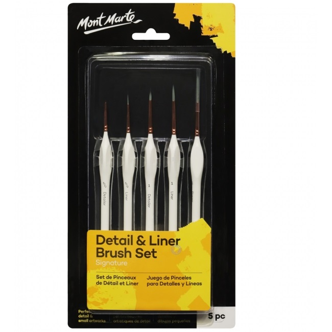 BỘ 5 CÂY CỌ MONT MARTE DETAIL & LINER BMHS0034 (ARTIST TAKLON BRUSH)