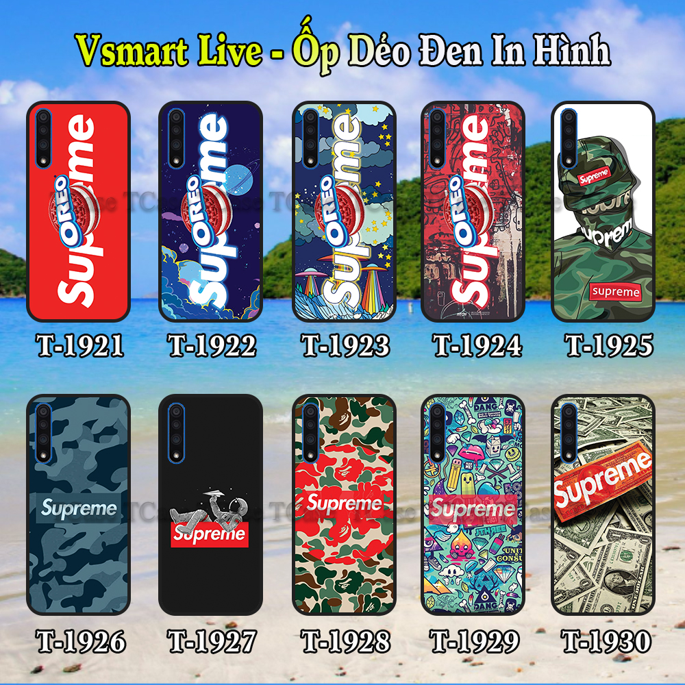 [HCM]Ốp Lưng Vsmart Live dẻo đen in hình Sup_Reme