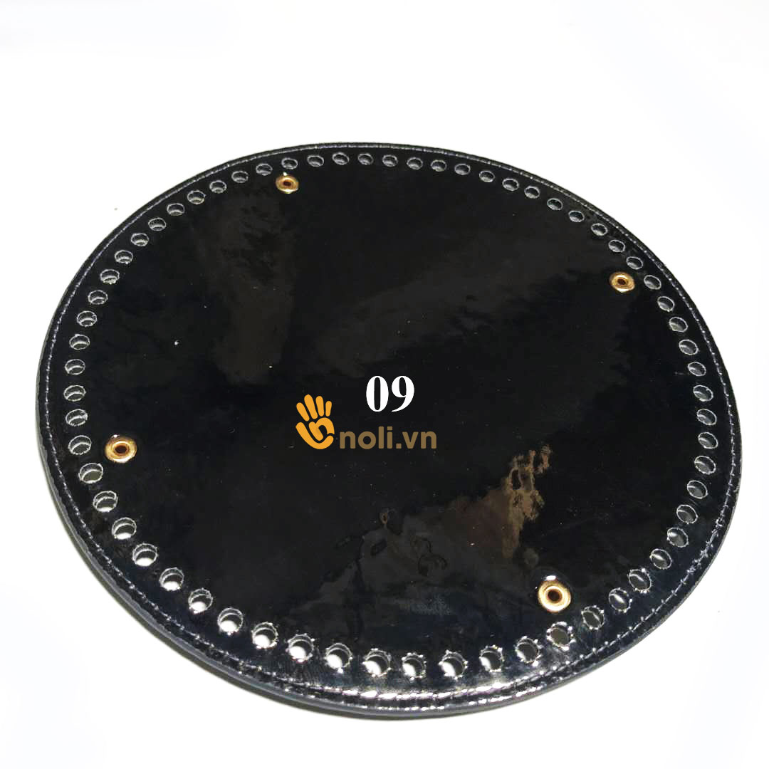 Đế túi tròn da PU đục lỗ sẵn 19x19 cm