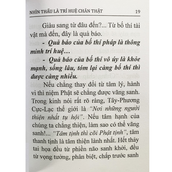 Nhìn Thấu Là Trí Huệ Chân Thật
