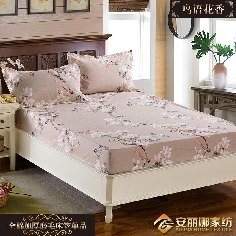 100% Cotton Dày Mài Lông Ga Bọc Đệm Đơn Chiếc 100% Cotton Bộ Đệm Giường 1.8m2m Ga Giường Lót Cốc Bằng Cọ Simmons Chống Trượt Bộ Bảo Hộ