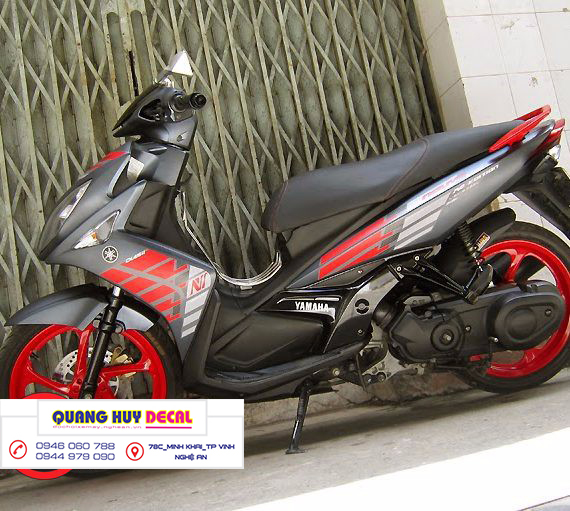 Tem trùm Nouvo LX đỏ xám - Độ dán team trùm decal xe máy Nouvo LX đỏ xám - Team trùm decal xe máy Nouvo rẻ đẹp và chất