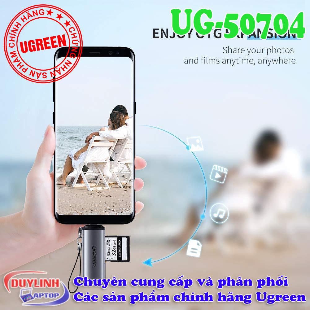 Đầu đọc thẻ nhớ SD/TF  USB Type - C Ugreen 50704