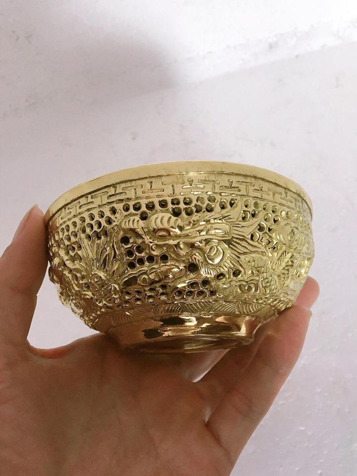 bát đũa đồng hàng đẹp đường kính 11,5cm