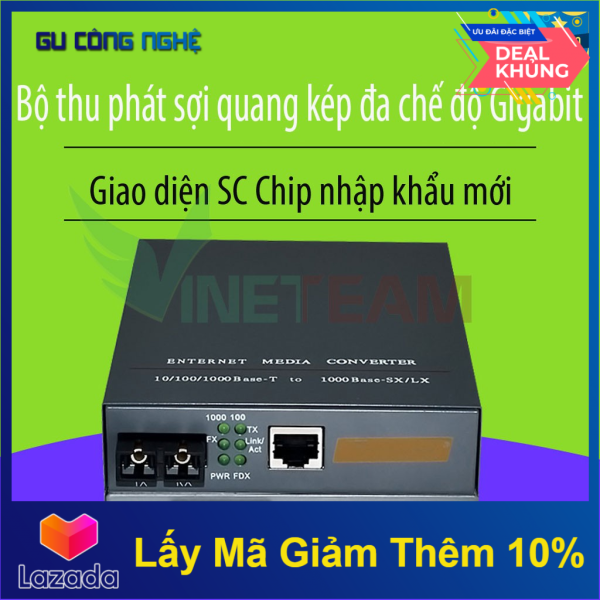 Thiết Bị Chuyển Đổi Quang Điện 2 Sợi Media Converter 2Fo 1Q 1Lan 1Gbps Netlink Htb-Gm-03-2Km -Dc4249