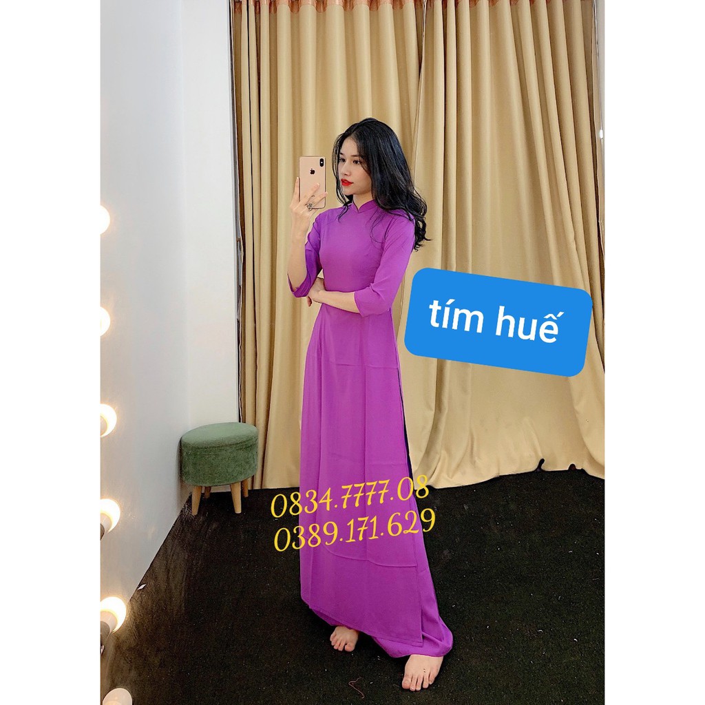 Aó dài trơn lụa nhật nhiều màu ảnh thật