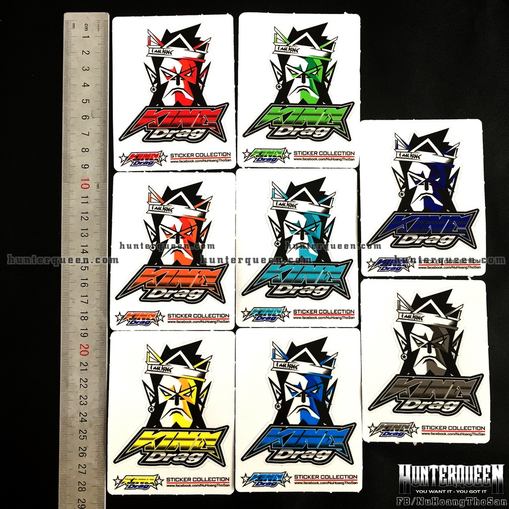 Logo Hình Dán King Drag. Decal Cao Cấp Chống Nước, Sắc Nét, Bền Màu, Dính Chặt. Thiết Kế Logo Và In Theo Yêu Cầu
