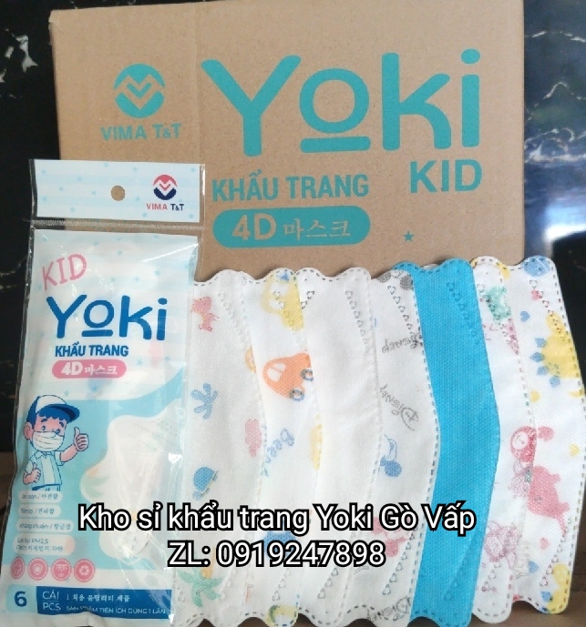 [HCM]  khẩu trang 4D Yoki (Yuki) trẻ em 6cái/bịch trắng