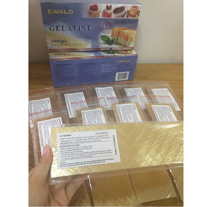2 lá gelatine (làm bánh kẹo)