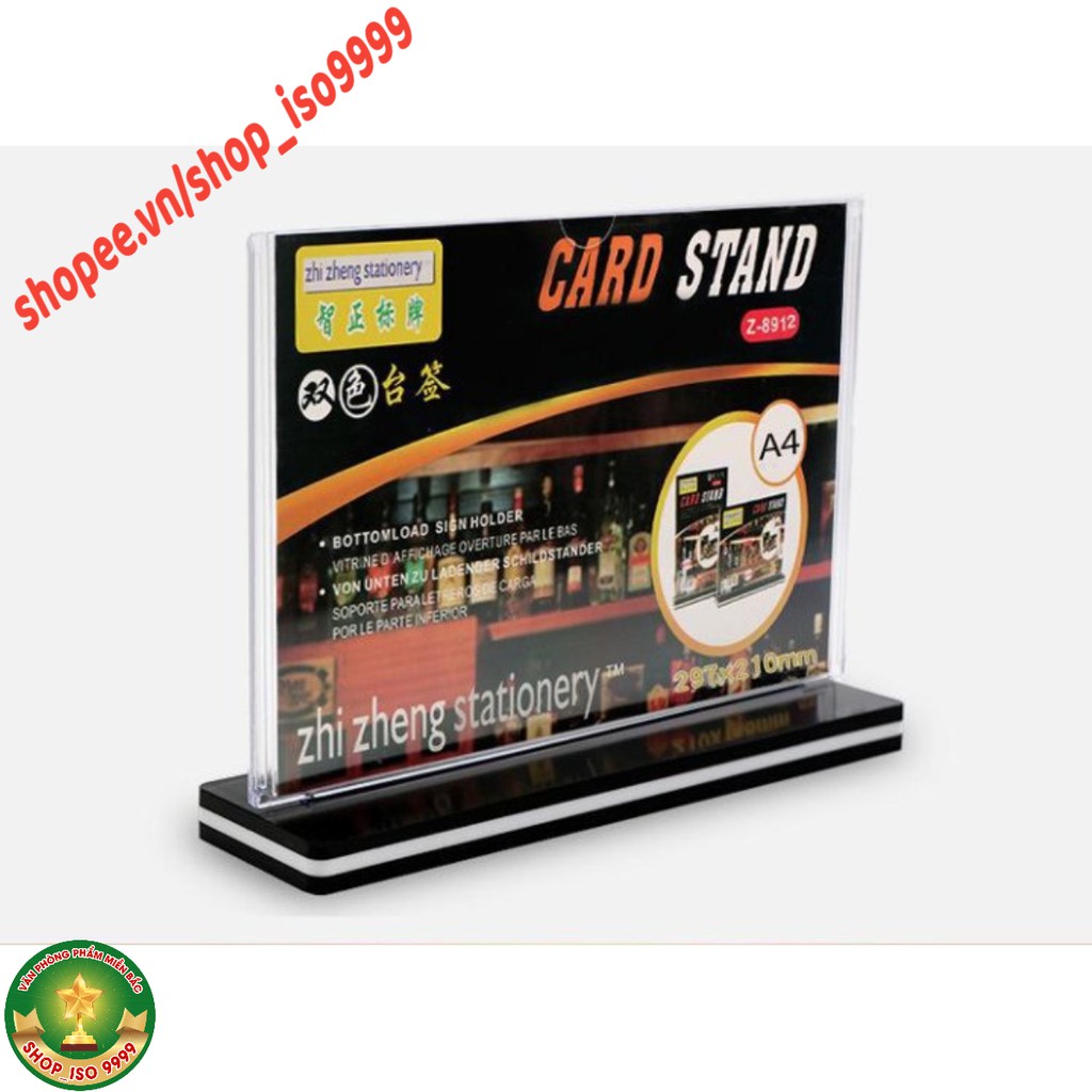 Menu mica A4 ngang, kệ mica để bàn cao cấp