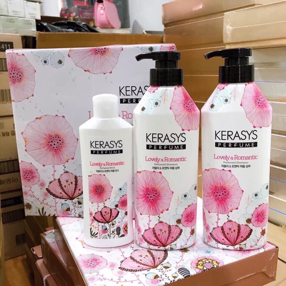 Bộ Dầu Gội Kerasys nước hoa Hàn Quốc 2 chai gội 400ml x 1 chai xả 180ml