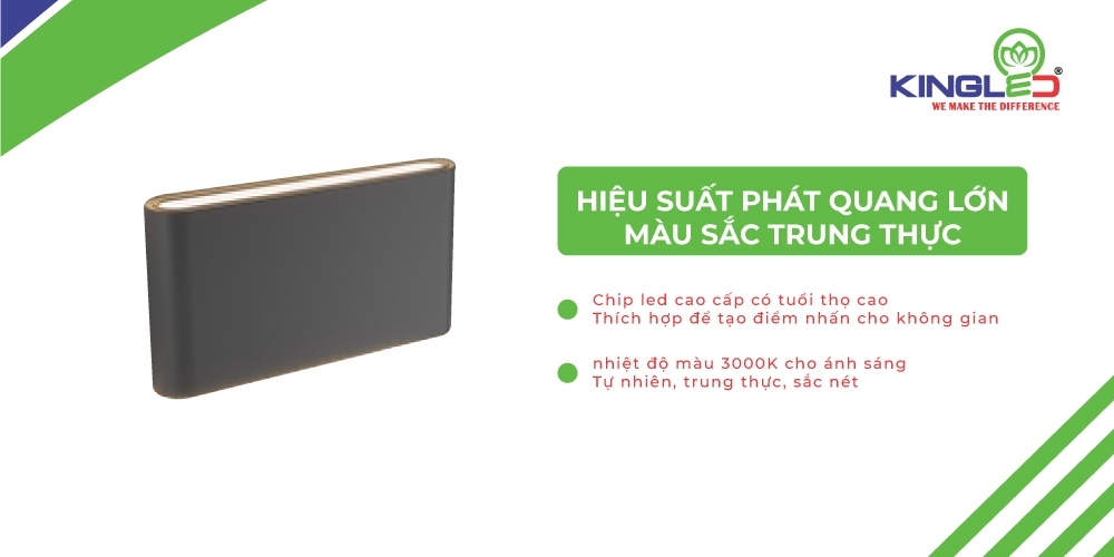 Đèn Led Gắn Tường (IP65) LWA8011-M-BK/WH Kingled