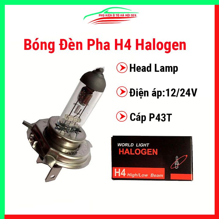 Bóng đèn pha H4 Halogen Head Lamp 12V / 24V cho ô tô, xe máy siêu sáng