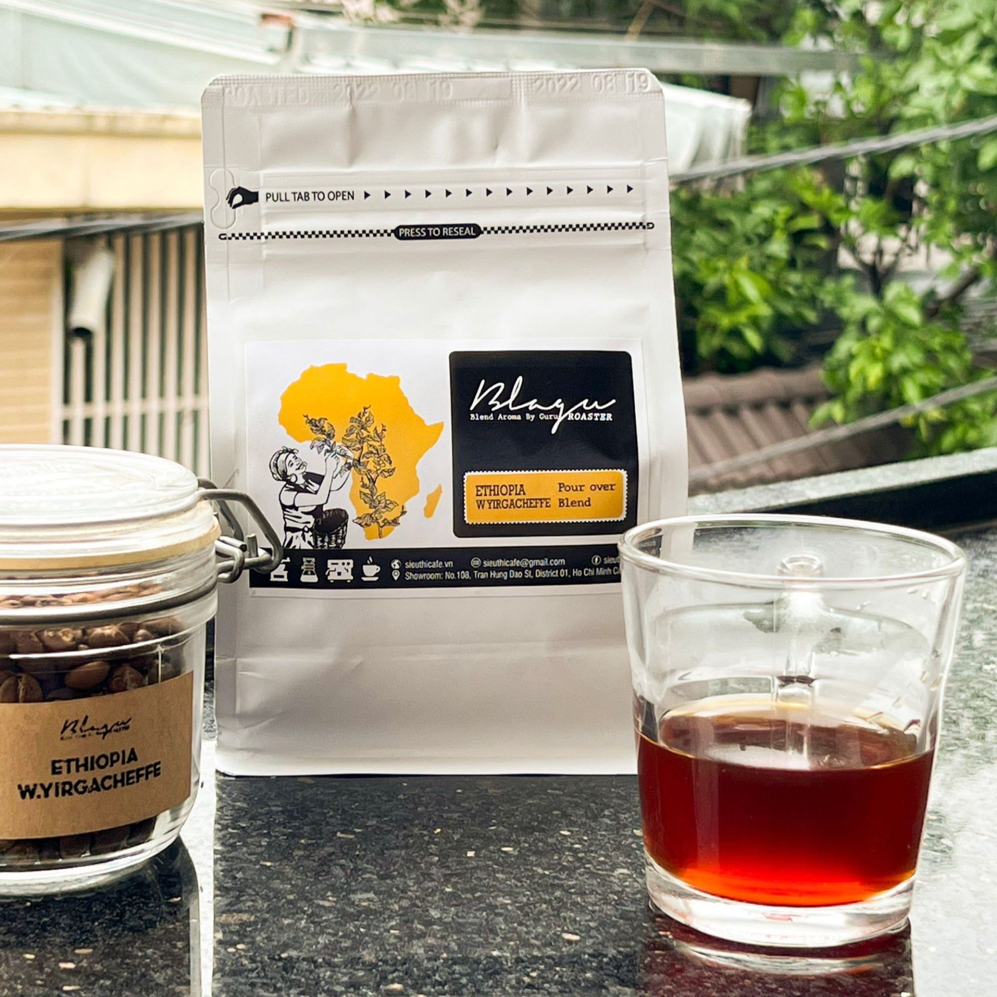 Cà Phê Blagu Hạt Đã Rang, Ethiopia W. Yirgacheffe - 100%Arabica - Light-Medium - 250g