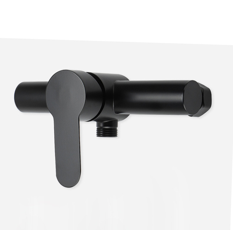 Vòi tắm sơn inox gia dụng van trộn nước nóng và lạnh phòng tắm giấu vòi sen màu đen một chức năng