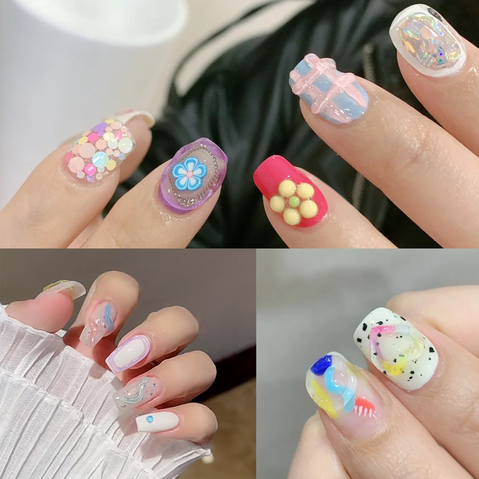 Gel vẽ nổi 5D nhiều màu sắc trang trí móng