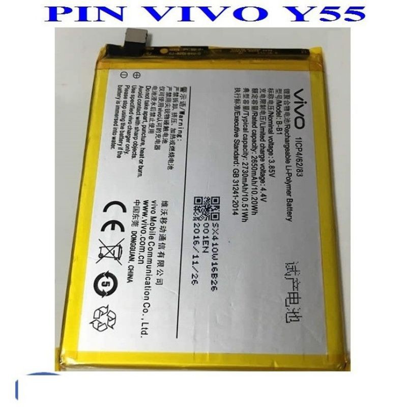 Pin điện thoại Vivo Y55 bảo hành đổi mới