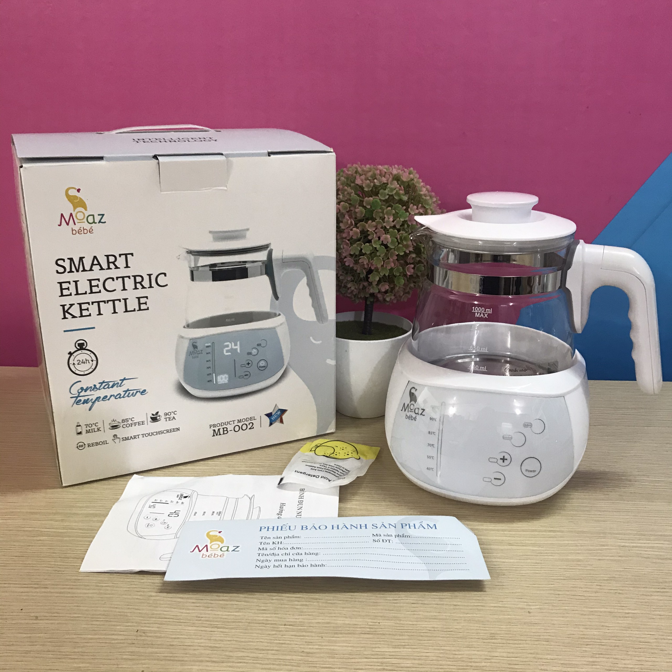 BÌNH ĐUN NƯỚC THÔNG MINH MOAZ BEBE 1000ML