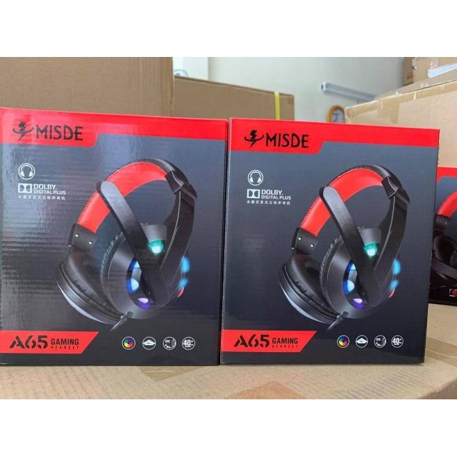 Tại Nghe Chụp Tai Chuyên Game A65 Có Led Dùng Cho Máy Tính Laptop,Học Trực Tuyến Online- LED đổi màu- Bảo Hành 6 Tháng - Full box