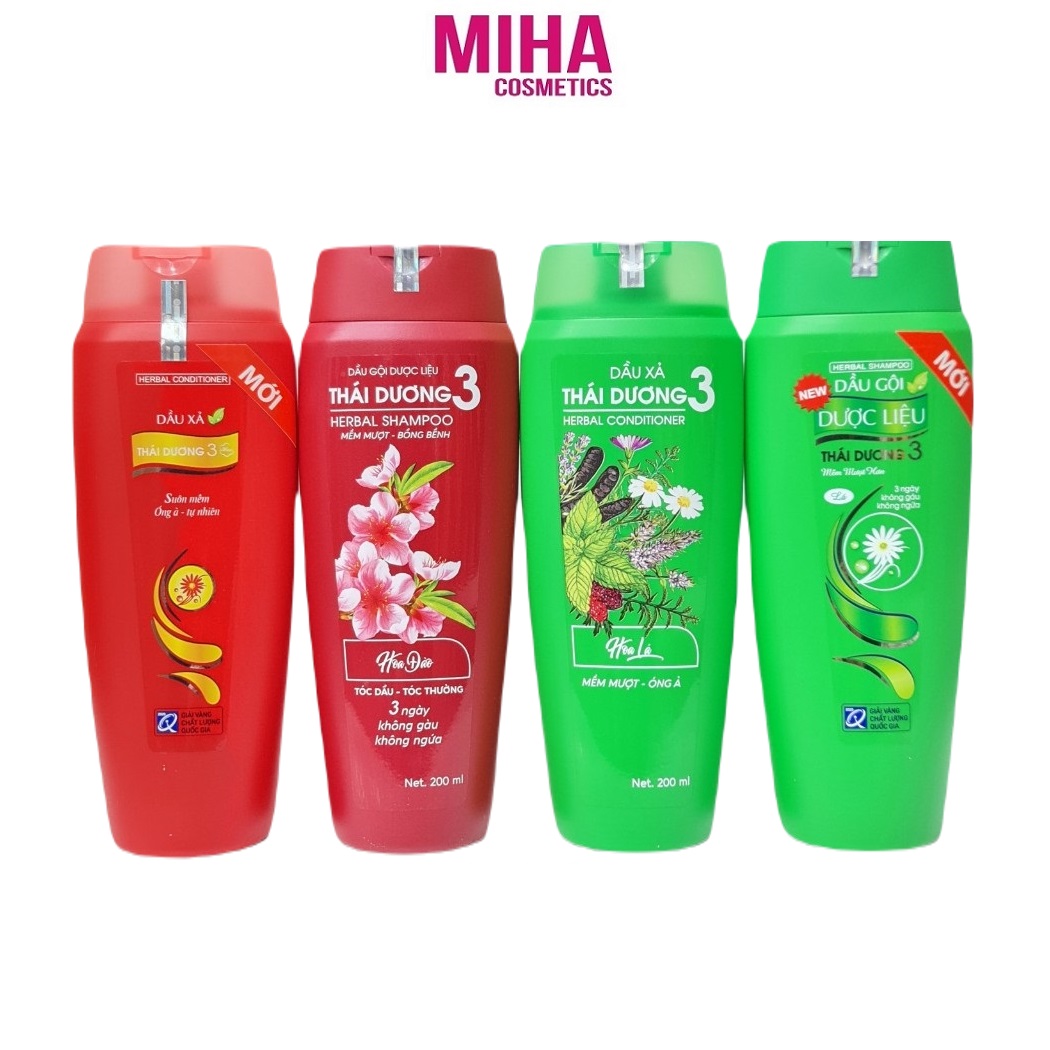 Dầu gội hoặc dầu xả dược liệu thái dương 3 hương lá hoặc hoa 200ml