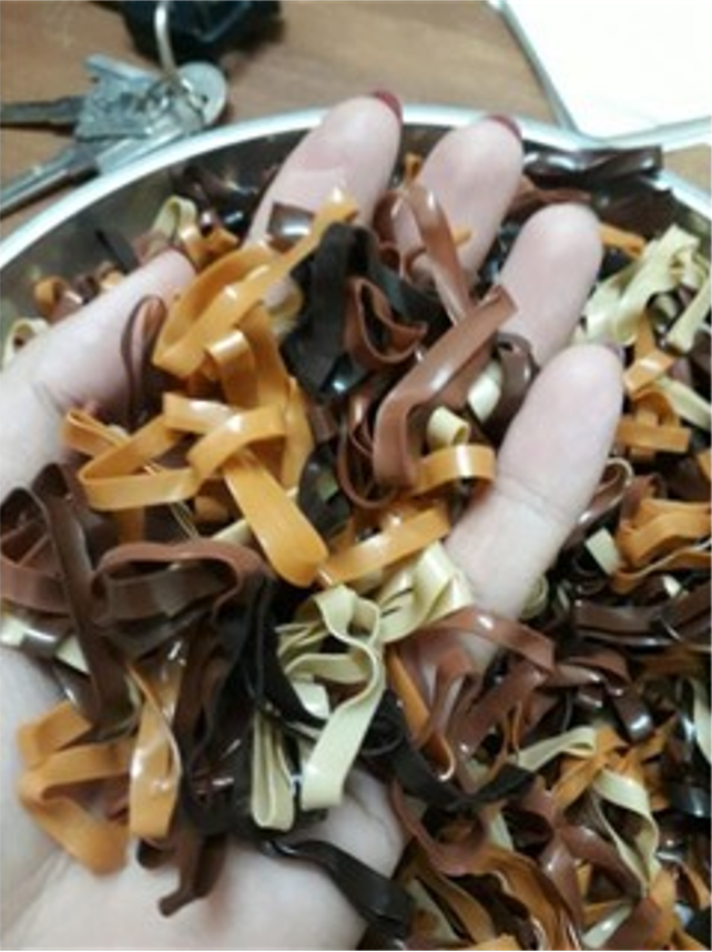 Gói 100g thun buộc tóc nhiều màu siêu dai
