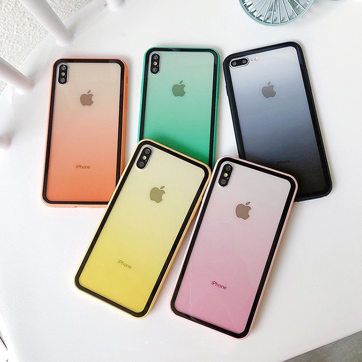 Ốp lưng iphone Ombre Giả Kính 7 Màu 6/6plus/6s/6s plus/6/7/7plus/8/8plus