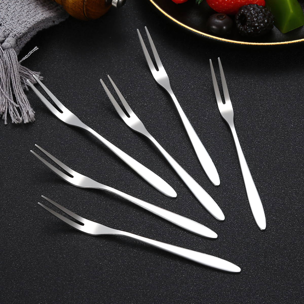 High Quality Stainless Steel Fork Head Type 2 Teeth, 1 Tooth Fruit Fork