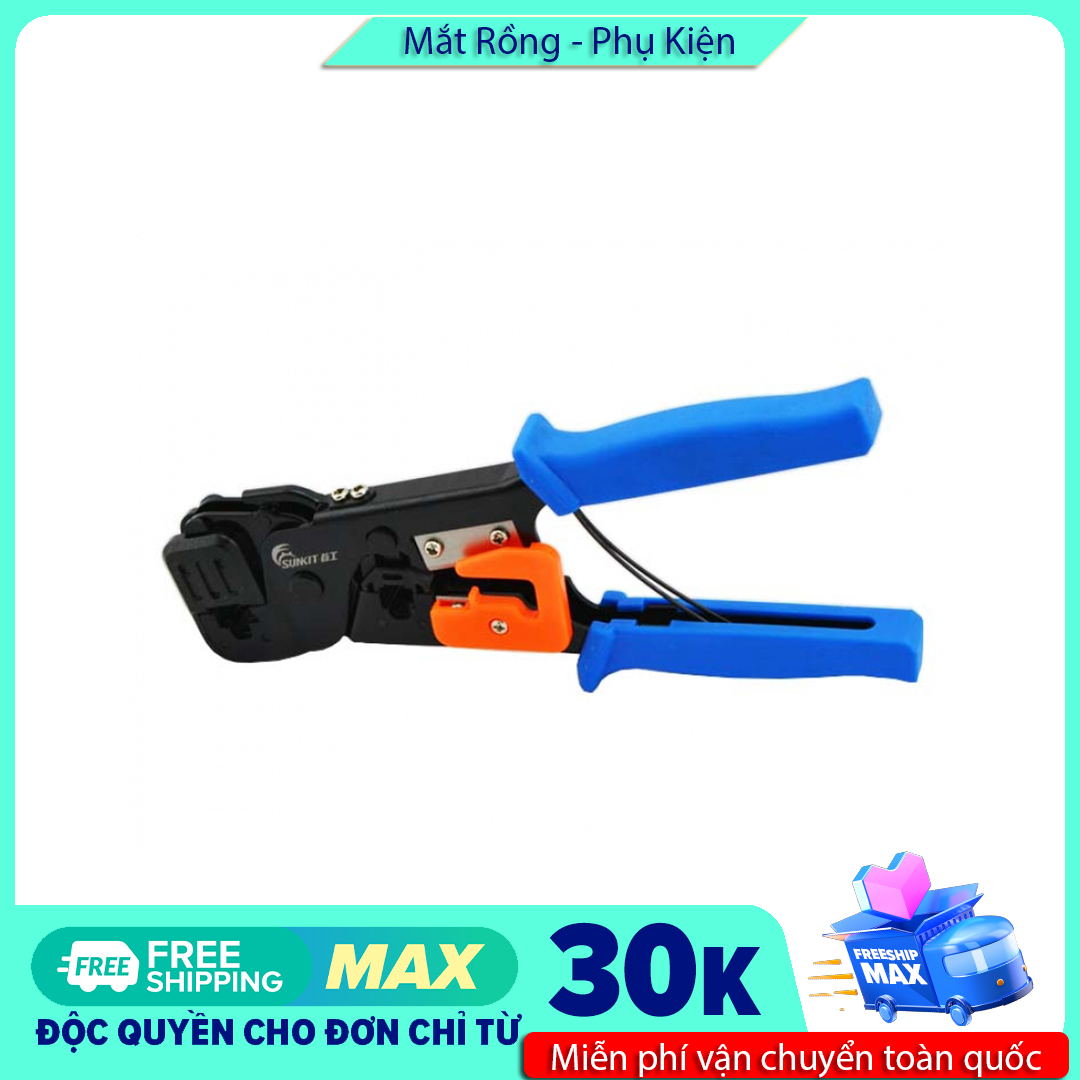 Kìm bấm đầu mạng Sunkit 868G với thiết kế đầu bấm cực kỳ chắc chắn và tiện lợi