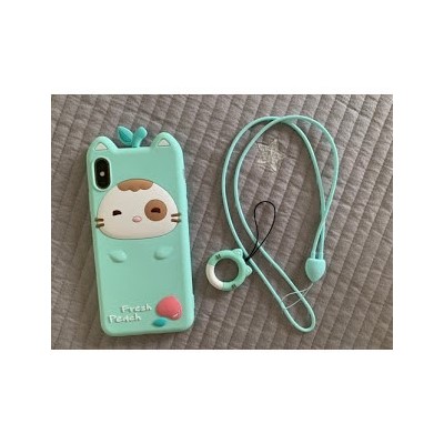 Ốp Lưng Lofter Hình Mèo Fresh Peach Silicone Cho Iphone
