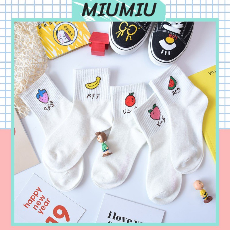 combo 5 đôi Tất Cổ Ngắn trái cây hoa quả