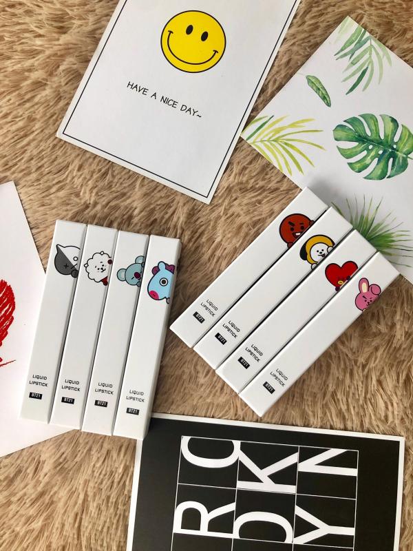 Bộ 8 son BT21 đủ nhân vật đủ màu xinh xắn chất lượng