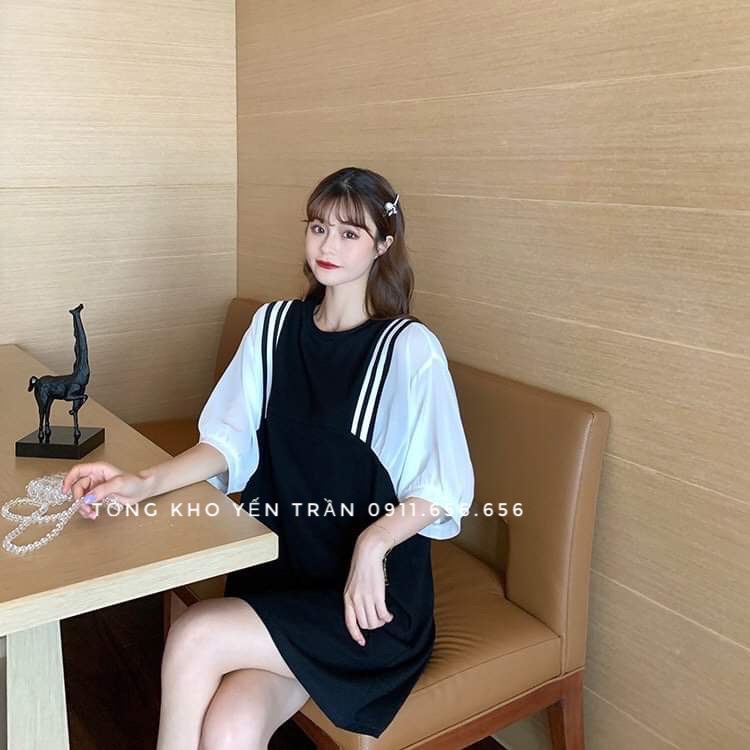 [Yến Trần] Đầm Suông Thủy Thủ Chất Đũi chuẩn bán Shop