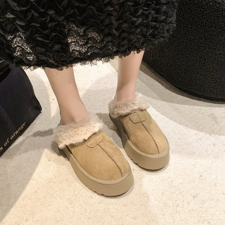 Giày Boot Lông Xù Phong Cách Hàn Quốc Thời Trang Mới Cho Nữ