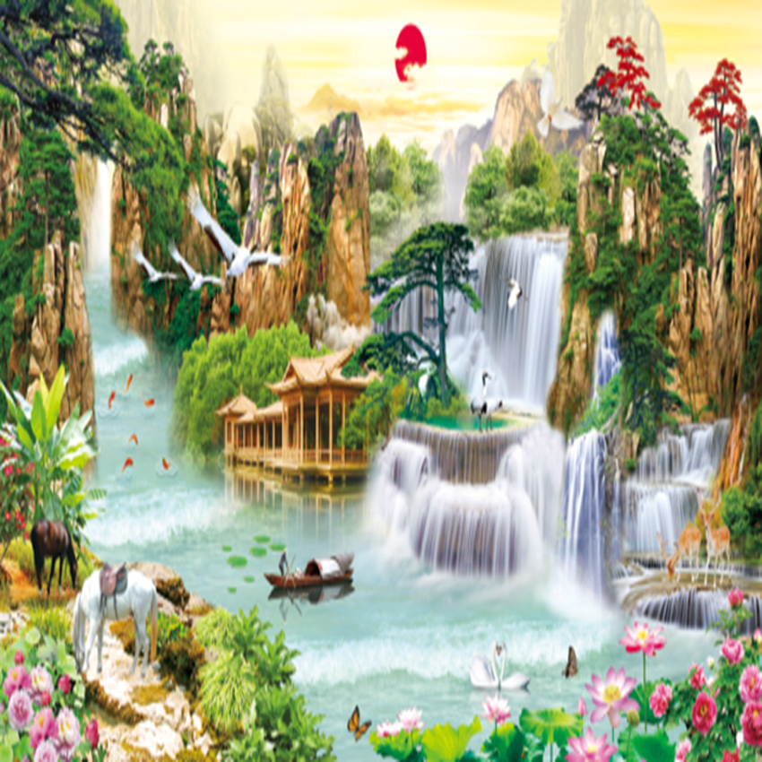 Tranh đính đá Phong cảnh đẹp KT 150*75cm