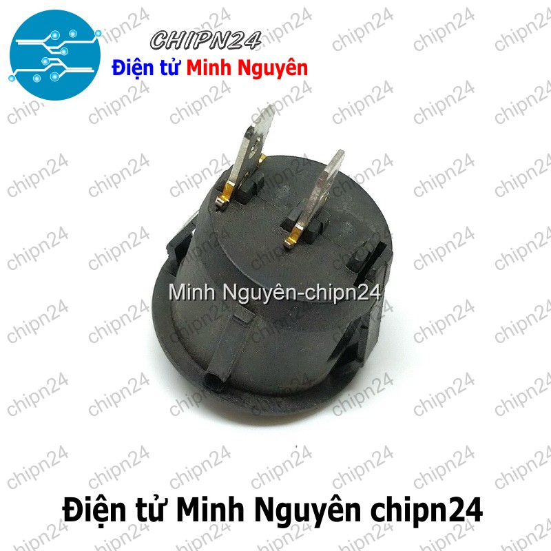 [2 cái] (F98.1) Công tắc Tròn 20MM Đen 2 Chân 2 vị trí (6A 250VAC) (CTTD2C20mm) - HH001393
