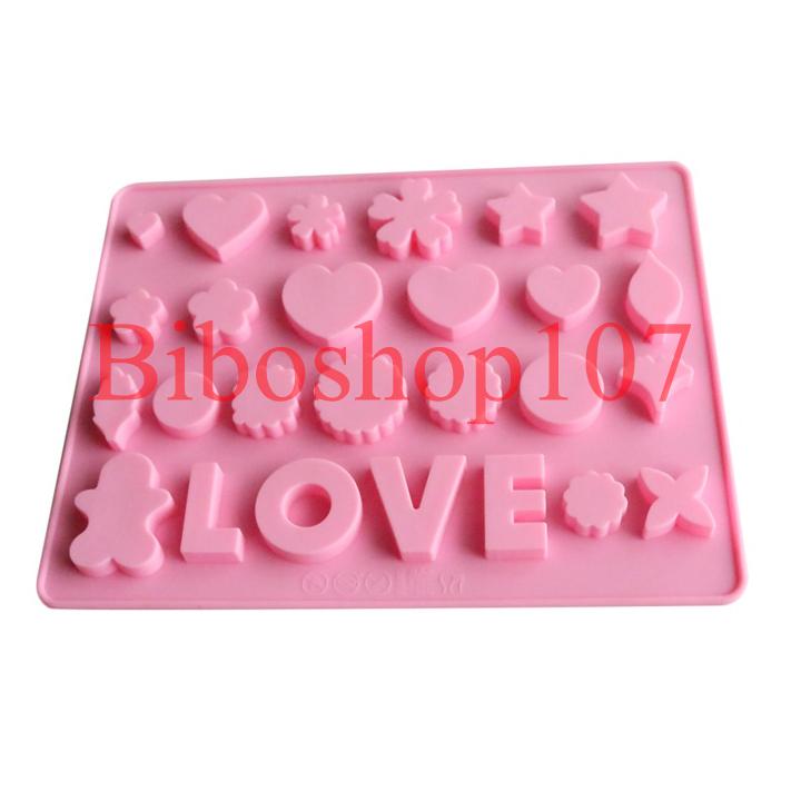 Khuôn silicon làm thạch, socola chữ love