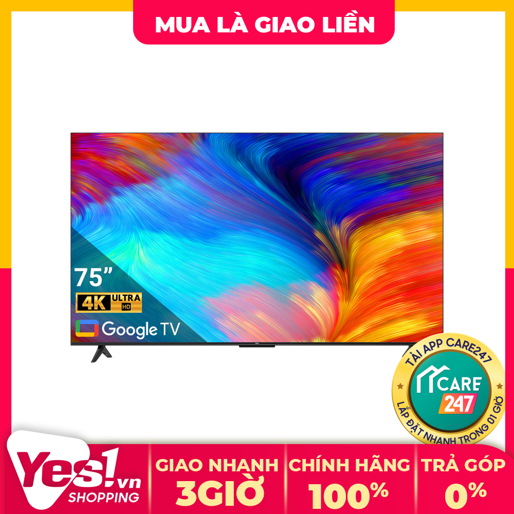 Google tivi tcl led 4k 75 inch 75p638 - bảo hành chính hãng - voucher 10% lên đến 800k