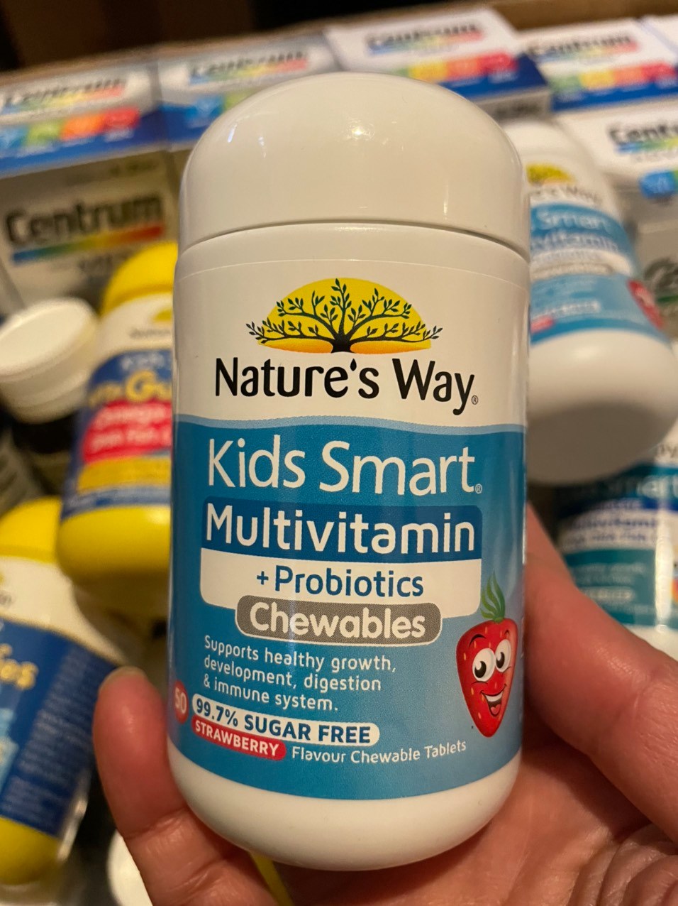Nature's Way Kids Smart Multivitamin + Probiotics 50 Chewable Tablets
