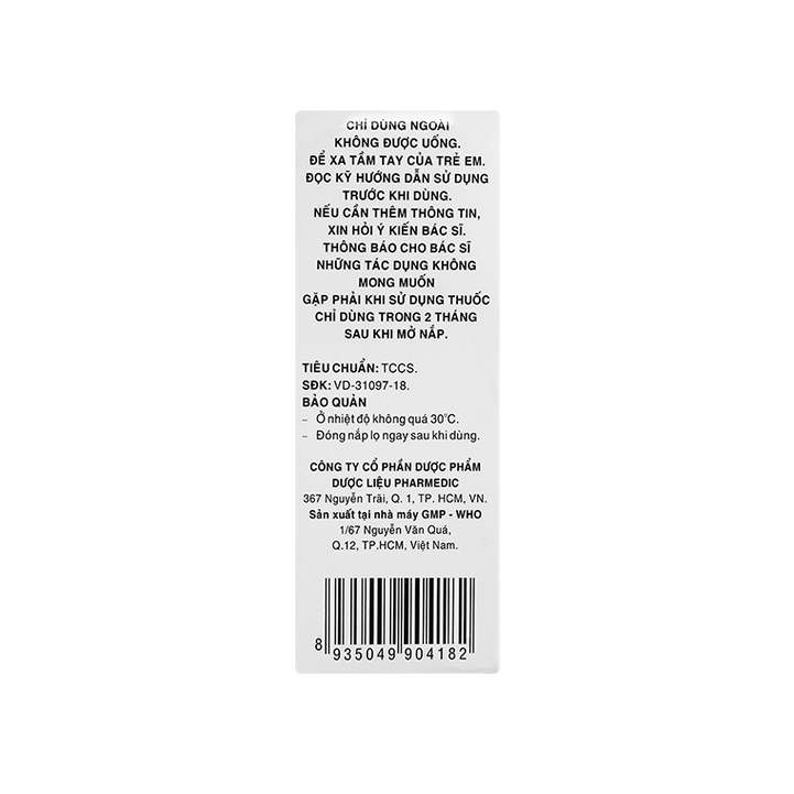 (HCM)Thuốc tím sát trùng Povidine 20ml - Thuốc Povidine 20ml