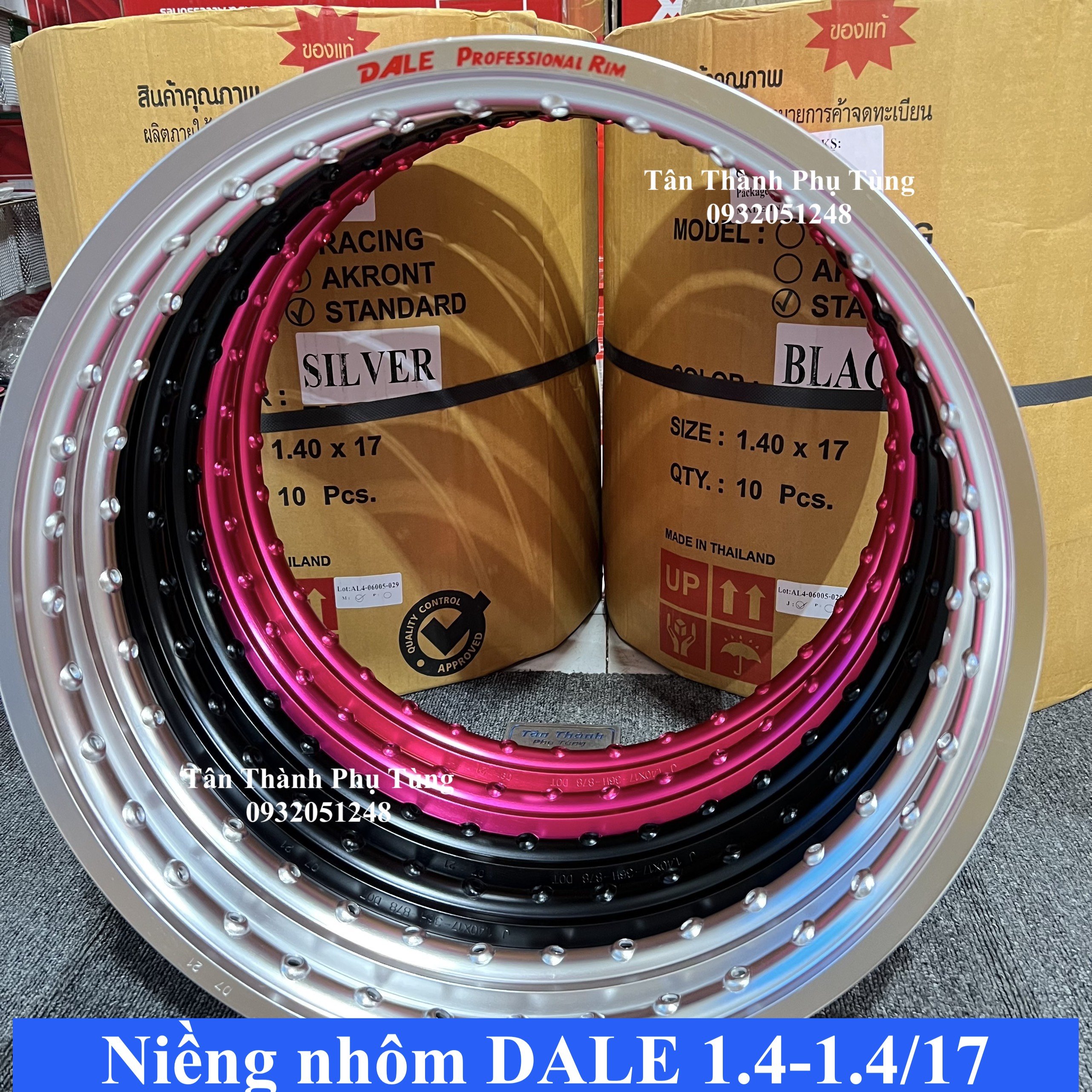 Niềng Nhôm DALE Thái 1.4-1.4/17- 1 cặp