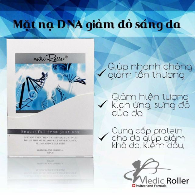 Mặt nạ DNA giảm đỏ sáng da Medic Roller 1 hộp