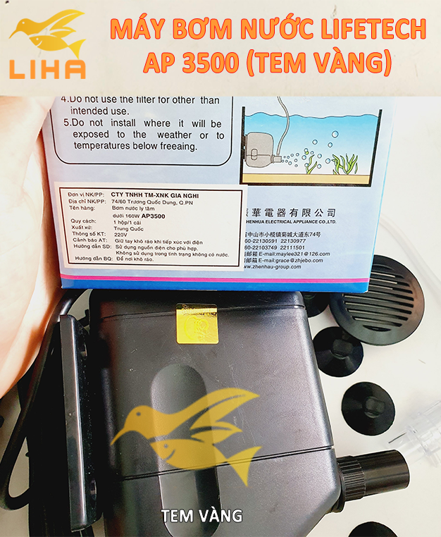 Máy Bơm Lifetech AP3500 (60W-3000L/H-3M) - Bơm Nước Hút Cặn Cao Cấp