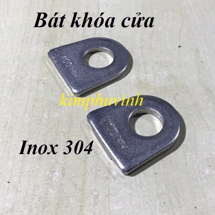 02 cái - bát khóa cửa inox - bát khóa inox 4x3.5cmx5mm