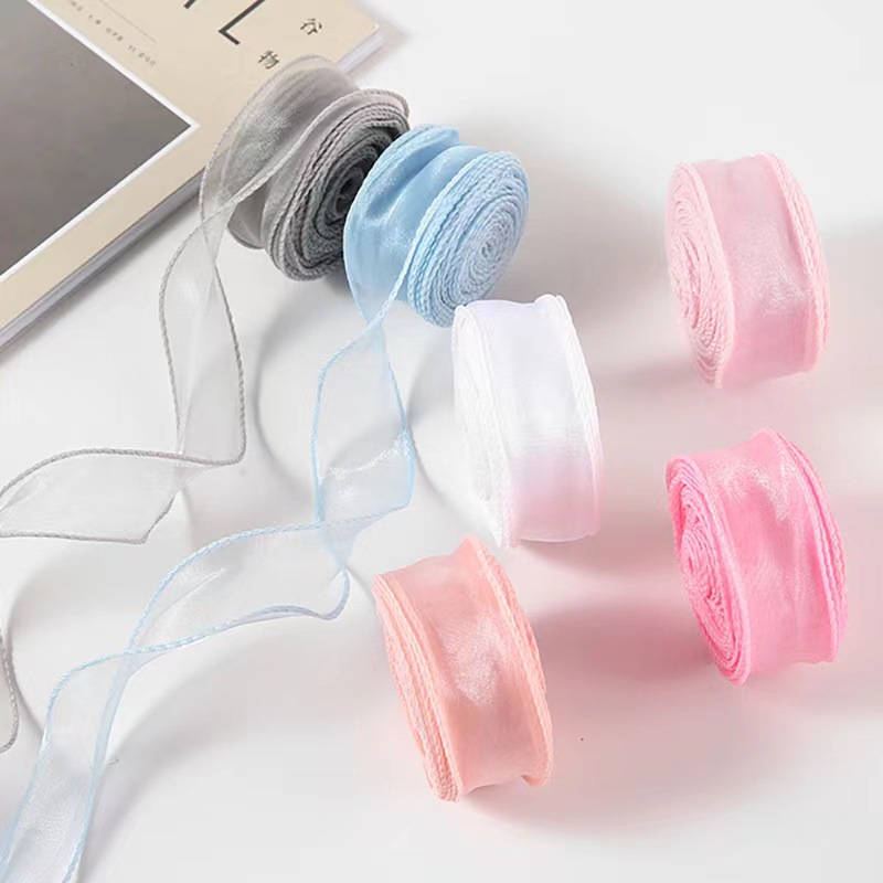 Cuộn 9m rybang voan xoăn cao cấp làm đồ Handmake( đường kính 3,8cm)