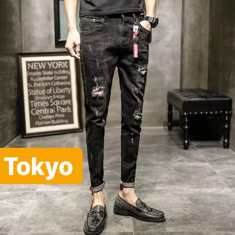 QUẦN JEAN NAM CHẤT BÒ ĐEN WASH SƯƠC SOÁI KA SÀNH ĐIỆU DB-1999 CAO CẤP - TOKYO FASHION