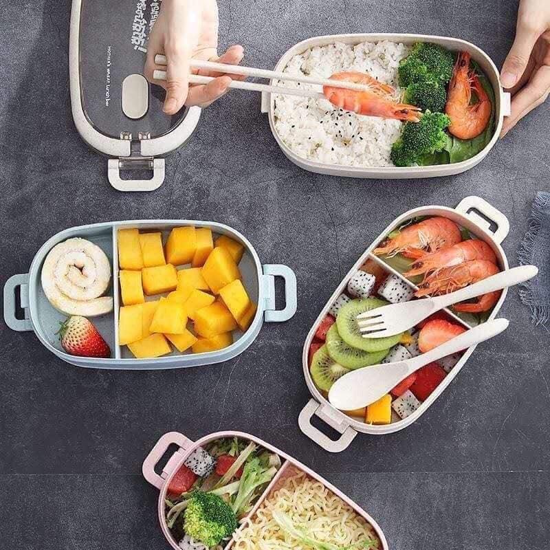 Cặp lồng cơm lúa mạch 2 tầng