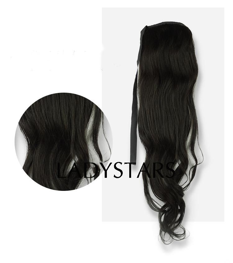 tóc giả cột duôi xoăn màu nâu hạt dẻ 2/33