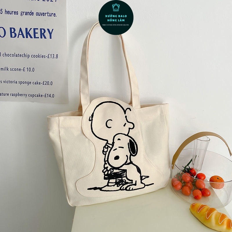 túi vải tote snoopy đeo vai