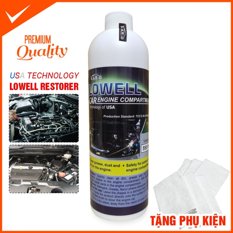 Vệ sinh dầu mỡ, bẩn khoang máy Lowell Car Engine Compartment DUNG TÍCH : 1 chai (550ml