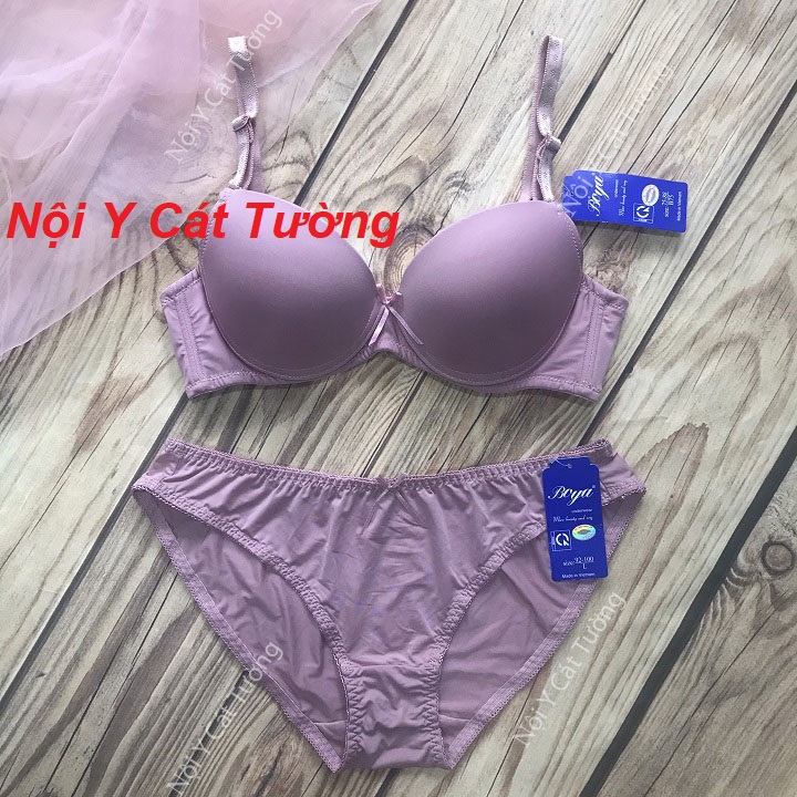 Bộ đồ lót Boya trơn ( 1 quần +1 áo) mút mỏng có gọng , mút mỏng 1cm